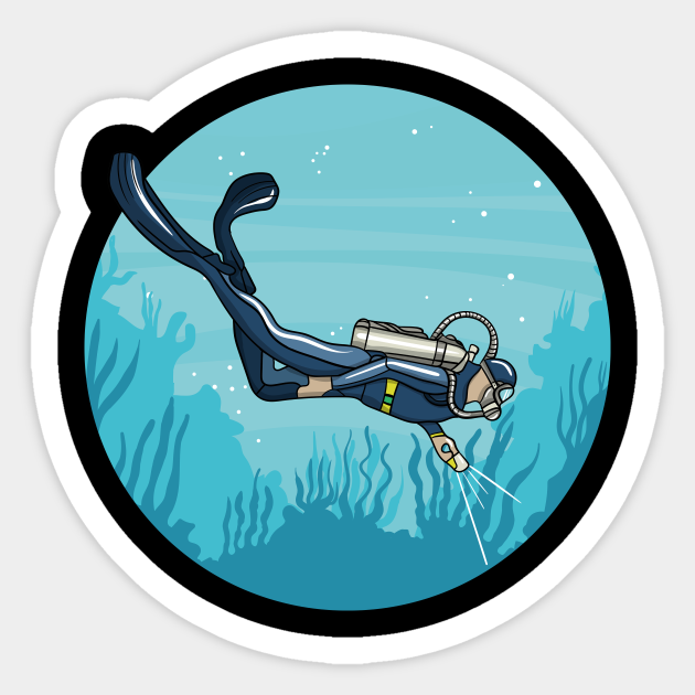 Scuba Diving Scuba Diver Sticker TeePublic